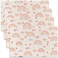thumbnail image 1 of Rainbow Table Place Mats Set of 4 Cute Cloud Kitchen Party Decor Table Mats Kawaii Sun Printed Washable Fabric Table Mats Placemat Beige Cartoon Theme Placemats for Dining Table 18"x12", 1 of 4