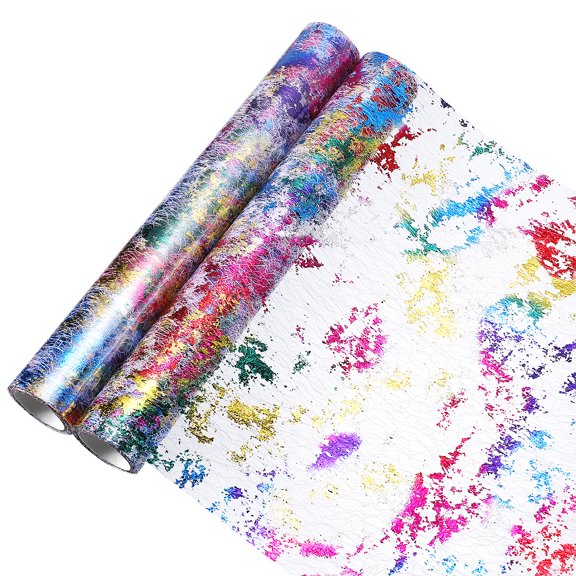 Rainbow Table Runner 11" x 108", Metallic Foil Thin Mesh, 2 Pieces