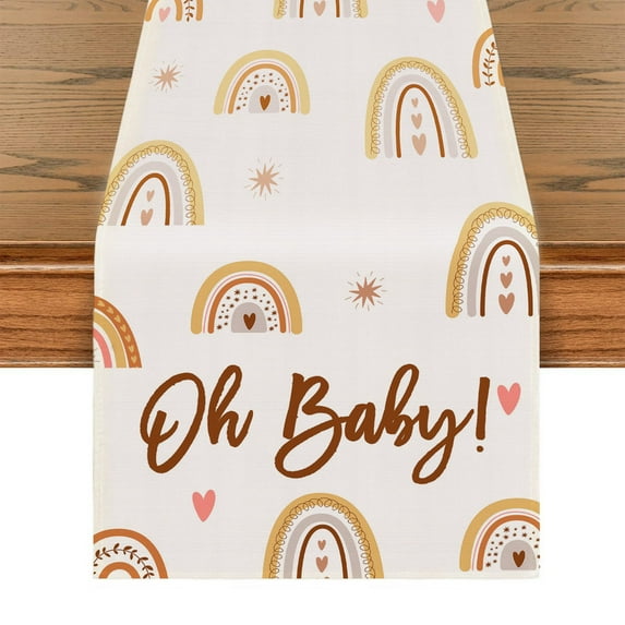 Rainbow Table Runner, Modern Minimalism Table Throw Tablecloth, For Kitchen Dining Living Room, Show Wedding Party Table Setting Decor