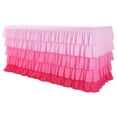 thumbnail image 1 of Rainbow Table Skirt for Rectangle Round Tables, 9Ft Chiffon Table Cloth for Birthday Party Decorations Baby Shower Parties Ruffle Table Skirting, 1 of 3