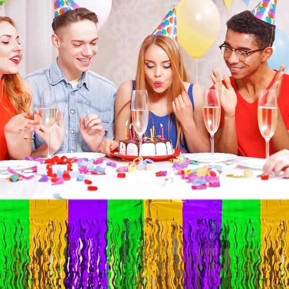 Rainbow Table Skirts for Birthday, Holiday, Wedding, Engagement, and More, 2-Pack