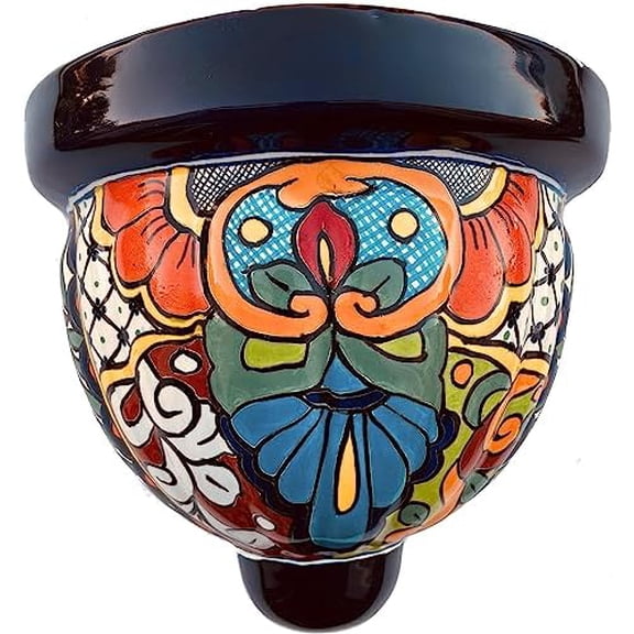 Rainbow Talavera Wall Planter Garden Pot$$Garden & Patio