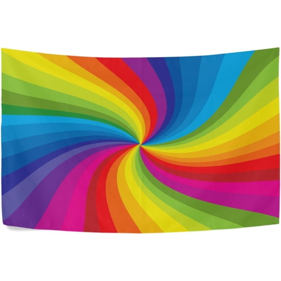 Rainbow Tapestry Wall Hanging Tapestries Happy Colorful Hippie Psychedelic Art Polyester Carpet Wall Decorative for Living Room Bedroom 90x60inch