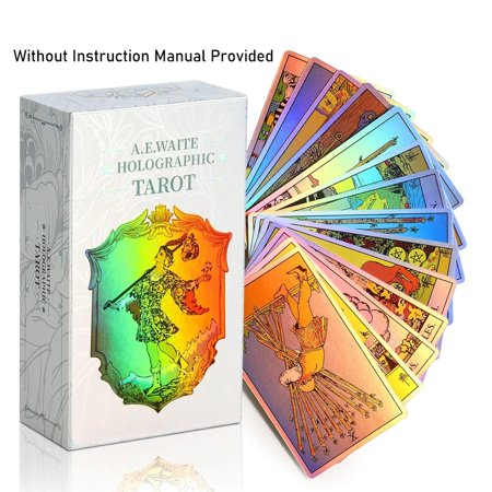 Rainbow Tarot Cards Decks, Tarot Card for Beginners, Holographic Tarot Deck, 78 pcs, English, For Spiritual Growth
