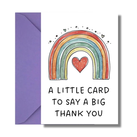 Rainbow Thank You Card A Little Card to Say a Big Thank You Colorful Design with Envelope Included Perfect for Appreciation, Gratitude, and Kind Gestures