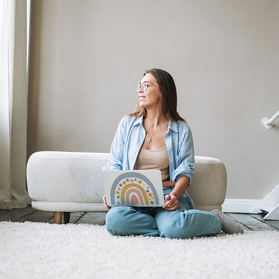 Rainbow Theme Computer Sticker Tablet PC Decor Sticker Stars Animal Vinyl Laptop Decal Funny DIY Art Stickers Decal