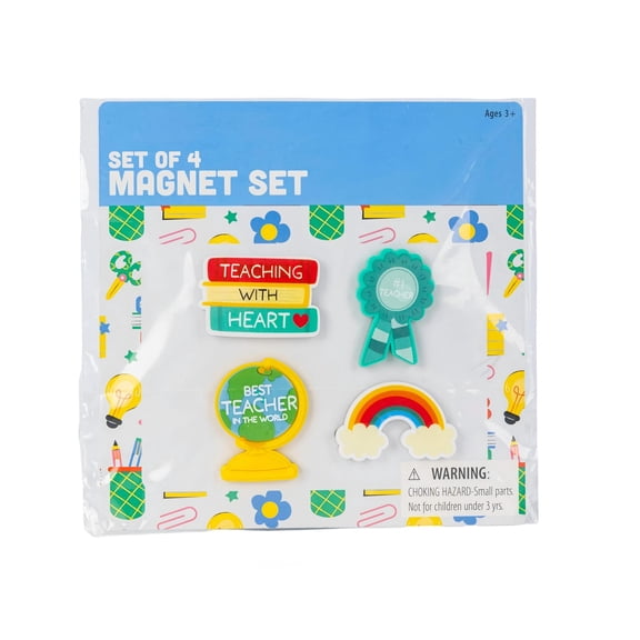 Rainbow Theme Compact Magnet Set, 4 Pieces in Assorted Shapes