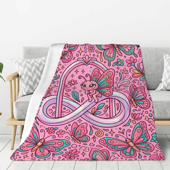 Rainbow Throw Blanket Modern Abstract Butterfly Color Block, Beautiful Lounge Recliner Use 50x40