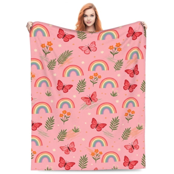 Rainbow Throw Blanket,Soft Plush Colorful Rainbow Pattern Blanket for Sofa Couch Chair Bed ,Cozy Decorative Accent Blanket 50x40