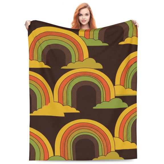 Rainbow Throw Blanket,Soft Plush Colorful Rainbow Pattern Blanket for Sofa Couch Chair Bed ,Cozy Decorative Accent Blanket 50x40
