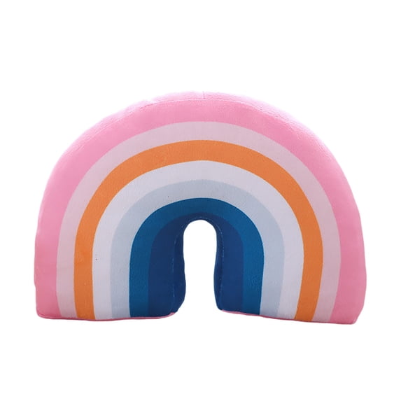 Rainbow Throw Pillow Arch Shaped Decorative Stuffed Cushion Sofa Chair Bed Motivational Home Soft Comfort