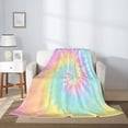 thumbnail image 1 of Rainbow Tie Dye Blanket Soft flannel Throw Blanket Plush Weighted Blankets for Couch Sofa Rainbow Gifts for Boys Girls Kids Adults, 1 of 6