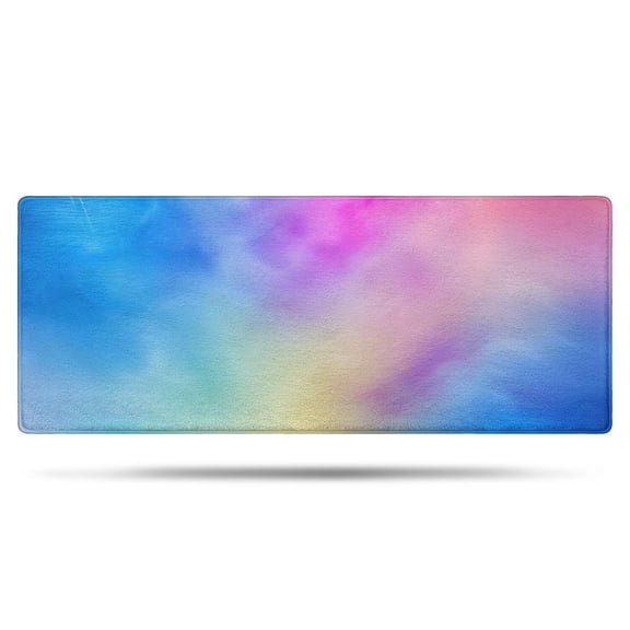 Rainbow Tie Dye Cloud Bathroom Rugs Mat,Non Slip Microfiber Bathroom Rug,Rubber Backing,Soft Bathroom Mats for Bathroom Floor,Tub and Shower,60x24in(150x60cm)