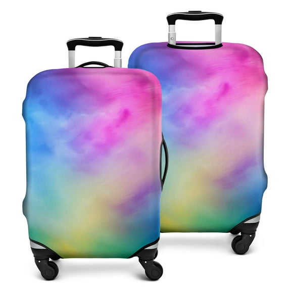 Rainbow Tie Dye Cloud Luggage Cover Fashion Suitcase Cover Baggage Covers Fit 25-28 Inch Luggage (Go Travel)