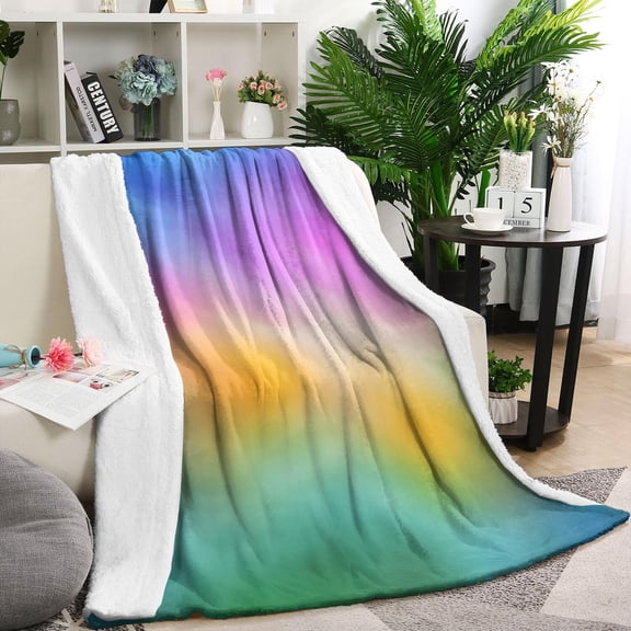 Rainbow Tie Dye Cloud Pattern Blanket,Comfortable Soft Flannel Throw Blanket,All Season,Warm Lightweight Blankets for Sofa Bed Couch Living Room Chair,60"x80"