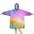 thumbnail image 1 of Rainbow Tie Dye Cloud Pattern Wearable Oversized Blanket,Wearable Blanket Hoodie for Adults,Cozy Hooded Blankets with Super Pockets,Super Warm Fuzzy Pullover for Women & Men, 1 of 6