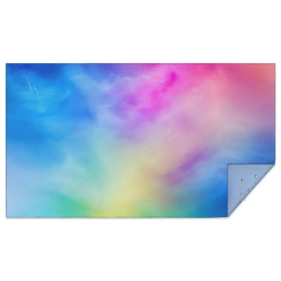 Rainbow Tie Dye Cloud Rectangle Tablecloth 60"x102",Waterproof Polyester Rectangle Table Cloth, Wipeable Spillproof Polyester Tablecloth for Dining, Camping, Indoor and Outdoor