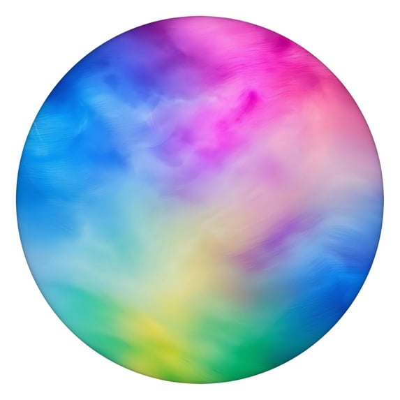 Rainbow Tie Dye Cloud Round Fitted Tablecloth with Elastic Edge,Dining Table Cover Waterproof,Outdoor Round Tablecloth for Camping,Dining,Indoor and Outdoor