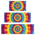 thumbnail image 1 of Rainbow Tie Dye Concentric Circles Kitchen Rugs Sets Of 3,Kitchen Runner Rugs Non Skid Washable,Decorative Kitchen Floor Mats for Kitchen,Sink,Laundry,17"x30"+ 17"x47" + 17"x59", 1 of 6