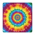 thumbnail image 1 of Rainbow Tie Dye Concentric Circles Square Fitted Tablecloth with Elastic Edge,Square Table Cover,Washable Elastic Table Cover for Home Kitchen Party Decor 34"x34", 1 of 6