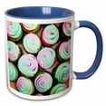 thumbnail image 1 of 3drose, Rainbow Tie-dye Cupcakes, 11oz Two-tone Blue Mug, 1 of 6
