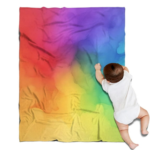 Rainbow Tie Dye Ink Pattern Blanket,Comfortable Soft Flannel Throw Blanket,All Season,Warm Lightweight Blankets for Sofa Bed Couch Living Room Chair,30"x40"