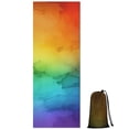 thumbnail image 1 of Rainbow Tie Dye Ink Pattern Hot Yoga Mat Towel Non Slip for Hot Yoga - Quick-Drying Yoga Mat Cover with 4 Corner Pockets with Travel Bag - Hot Yoga Towel Non Slip Grip Moisture Wicking Sweat 70"x26", 1 of 6