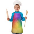 thumbnail image 1 of Rainbow Tie Dye Ink Pattern Kids Aprons for Girls and Boys,Adjustable Neck Strap Toddler Aprons for Kids Cooking Baking, 1 of 6
