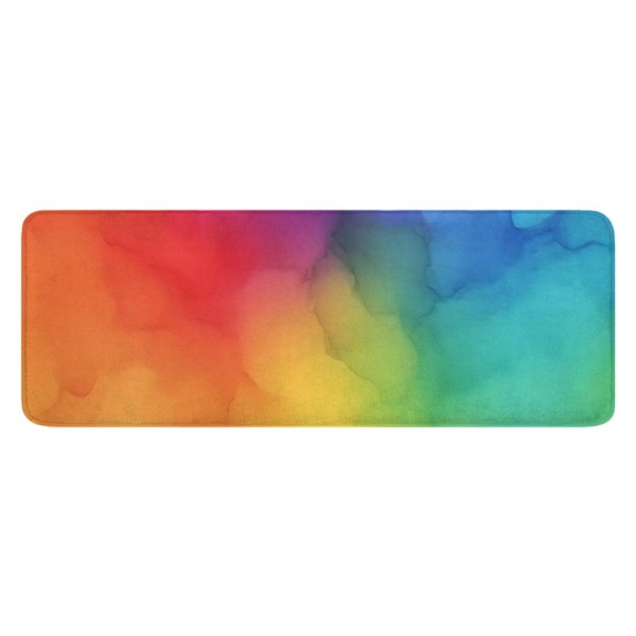 Rainbow Tie Dye Ink Pattern Kitchen Rug Mat,Kitchen Runner Rugs Non Skid Washable,Decorative Kitchen Floor Mats for Kitchen,Sink,Laundry,17"x47.2"