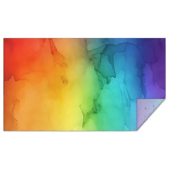 Rainbow Tie Dye Ink Pattern Rectangle Tablecloth 60"x102",Waterproof Polyester Rectangle Table Cloth, Wipeable Spillproof Polyester Tablecloth for Dining, Camping, Indoor and Outdoor