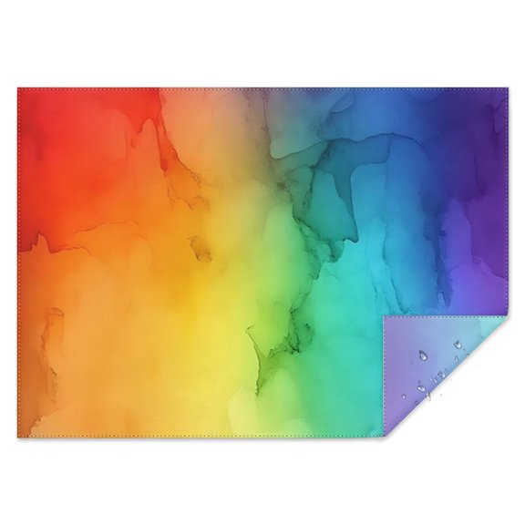 Rainbow Tie Dye Ink Pattern Rectangle Tablecloth 60"x84",Waterproof Polyester Rectangle Table Cloth, Wipeable Spillproof Polyester Tablecloth for Dining, Camping, Indoor and Outdoor