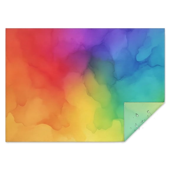 Rainbow Tie Dye Ink Pattern Rectangle Tablecloth 60"x84",Waterproof Polyester Rectangle Table Cloth, Wipeable Spillproof Polyester Tablecloth for Dining, Camping, Indoor and Outdoor