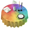 thumbnail image 1 of Rainbow Tie Dye Ink Pattern Round Tablecloth 60"x60",Wrinkle Wipeable Table Cloth for Kitchen Dining Room Picnic Patio Party, 1 of 6