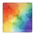 thumbnail image 1 of Rainbow Tie Dye Ink Pattern Square Fitted Tablecloth with Elastic Edge,Square Table Cover,Washable Elastic Table Cover for Home Kitchen Party Decor 34"x34", 1 of 6