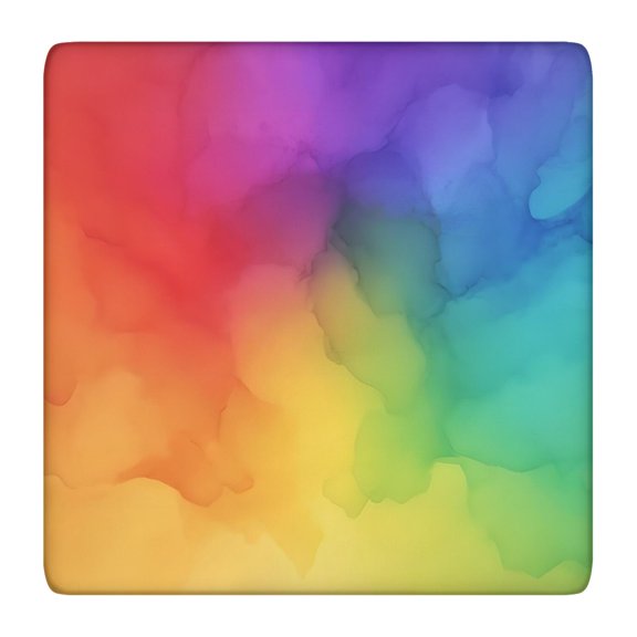 Rainbow Tie Dye Ink Pattern Square Fitted Tablecloth with Elastic Edge,Square Table Cover,Washable Elastic Table Cover for Home Kitchen Party Decor 36"x36"