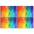 thumbnail image 1 of Rainbow Tie Dye Ink Pattern Summer Placemats Table Placemats Set Of 4-Linen Kitchen Washable Placemats Table Mats 11.8"x17.7" Non-Slip Heat Resistant, 1 of 6