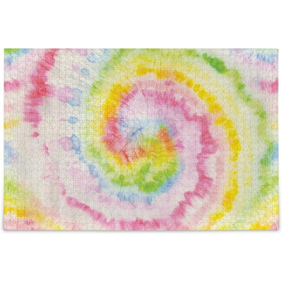 Rainbow Tie Dye Jigsaw Puzzles 1000 PiecesPuzzles for Adults Family Game Intellective Toys Wall Art Work for Educational Gift Home Decor