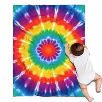 Rainbow Tie Dye Mandala Blanket,Comfortable Soft Flannel Throw Blanket,All Season,Warm Lightweight Blankets for Sofa Bed Couch Living Room Chair,30"x40"