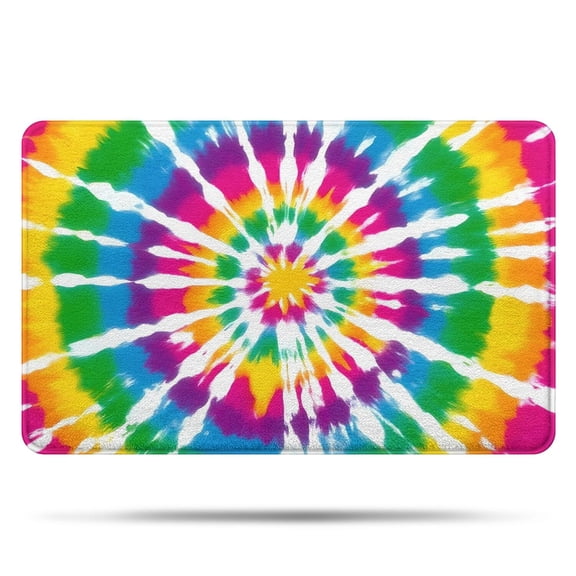 Rainbow Tie Dye Mandala Pattern Bathroom Rugs Mat,Non Slip Microfiber Bathroom Rug,Rubber Backing,Soft Bathroom Mats for Bathroom Floor,Tub and Shower,20x32in(50x80cm)