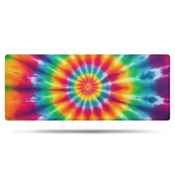 Rainbow Tie Dye Mandala Pattern Bathroom Rugs Mat,Non Slip Microfiber Bathroom Rug,Rubber Backing,Soft Bathroom Mats for Bathroom Floor,Tub and Shower,60x24in(150x60cm)