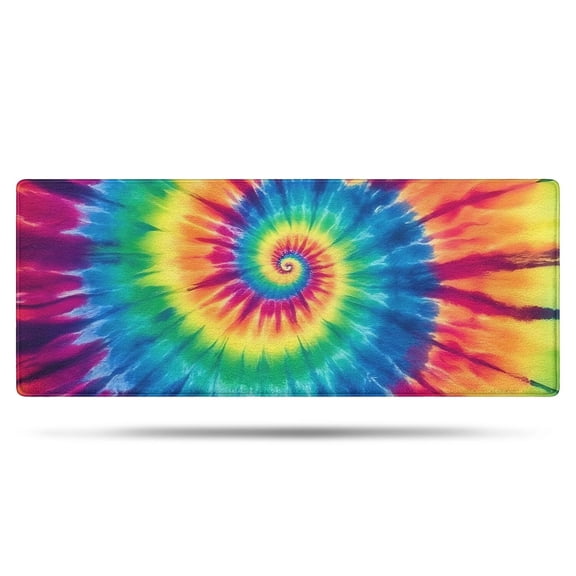 Rainbow Tie Dye Mandala Pattern Bathroom Rugs Mat,Non Slip Microfiber Bathroom Rug,Rubber Backing,Soft Bathroom Mats for Bathroom Floor,Tub and Shower,60x24in(150x60cm)