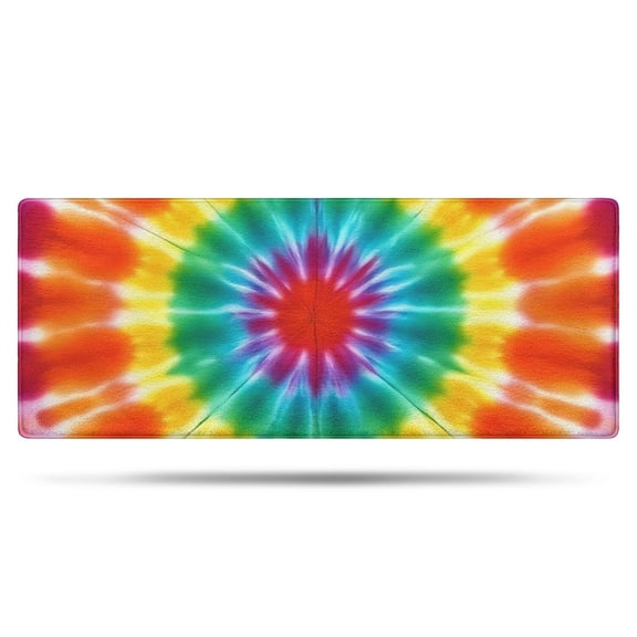 Rainbow Tie Dye Mandala Pattern Bathroom Rugs Mat,Non Slip Microfiber Bathroom Rug,Rubber Backing,Soft Bathroom Mats for Bathroom Floor,Tub and Shower,60x24in(150x60cm)