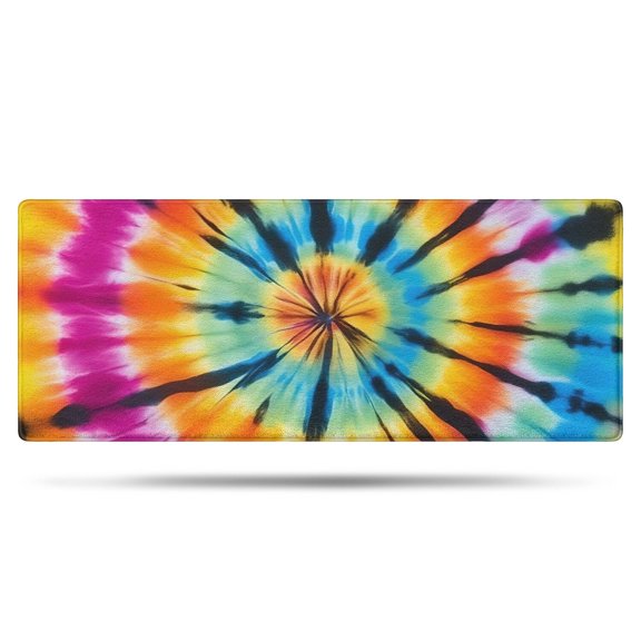 Rainbow Tie Dye Mandala Pattern Bathroom Rugs Mat,Non Slip Microfiber Bathroom Rug,Rubber Backing,Soft Bathroom Mats for Bathroom Floor,Tub and Shower,60x24in(150x60cm)