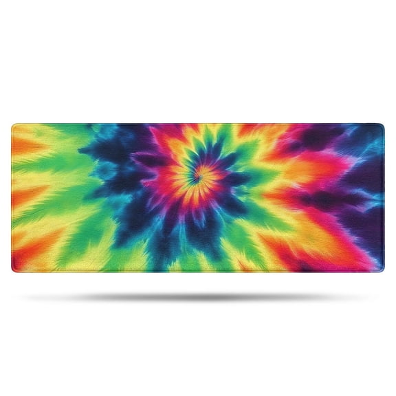 Rainbow Tie Dye Mandala Pattern Bathroom Rugs Mat,Non Slip Microfiber Bathroom Rug,Rubber Backing,Soft Bathroom Mats for Bathroom Floor,Tub and Shower,60x24in(150x60cm)