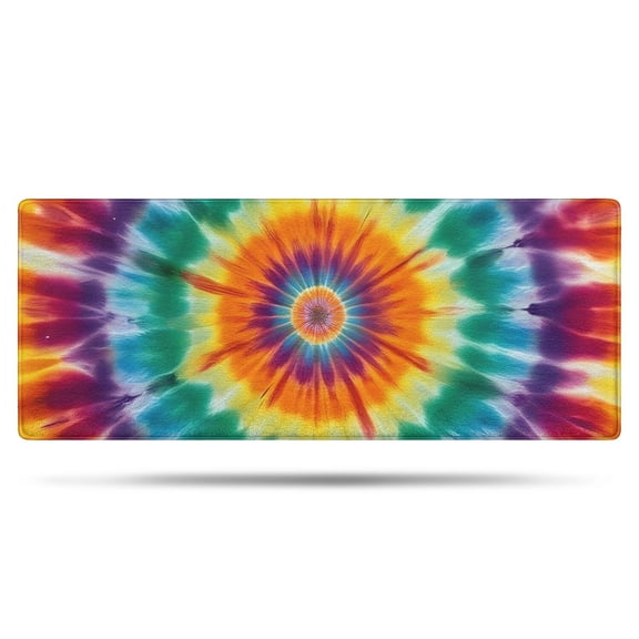 Rainbow Tie Dye Mandala Pattern Bathroom Rugs Mat,Non Slip Microfiber Bathroom Rug,Rubber Backing,Soft Bathroom Mats for Bathroom Floor,Tub and Shower,60x24in(150x60cm)