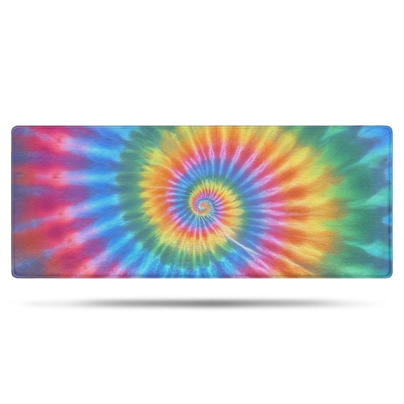 Rainbow Tie Dye Mandala Pattern Bathroom Rugs Mat,Non Slip Microfiber Bathroom Rug,Rubber Backing,Soft Bathroom Mats for Bathroom Floor,Tub and Shower,60x24in(150x60cm)