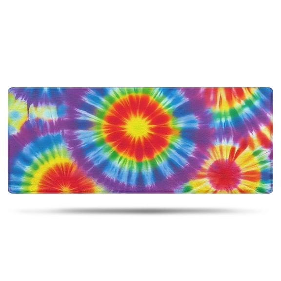 Rainbow Tie Dye Mandala Pattern Bathroom Rugs Mat,Non Slip Microfiber Bathroom Rug,Rubber Backing,Soft Bathroom Mats for Bathroom Floor,Tub and Shower,60x24in(150x60cm)