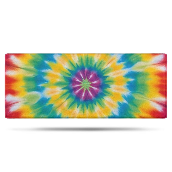 Rainbow Tie Dye Mandala Pattern Bathroom Rugs Mat,Non Slip Microfiber Bathroom Rug,Rubber Backing,Soft Bathroom Mats for Bathroom Floor,Tub and Shower,60x24in(150x60cm)