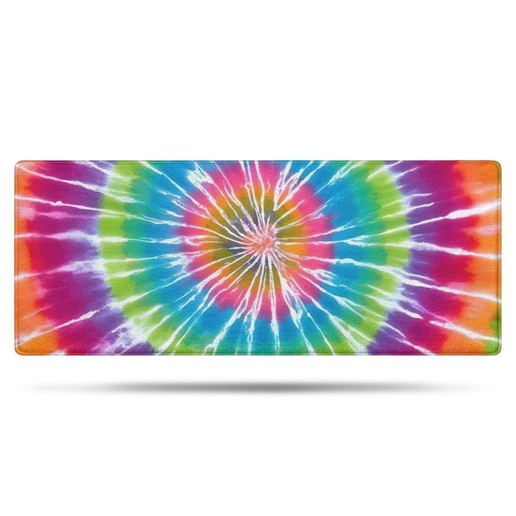 Rainbow Tie Dye Mandala Pattern Bathroom Rugs Mat,Non Slip Microfiber Bathroom Rug,Rubber Backing,Soft Bathroom Mats for Bathroom Floor,Tub and Shower,60x24in(150x60cm)