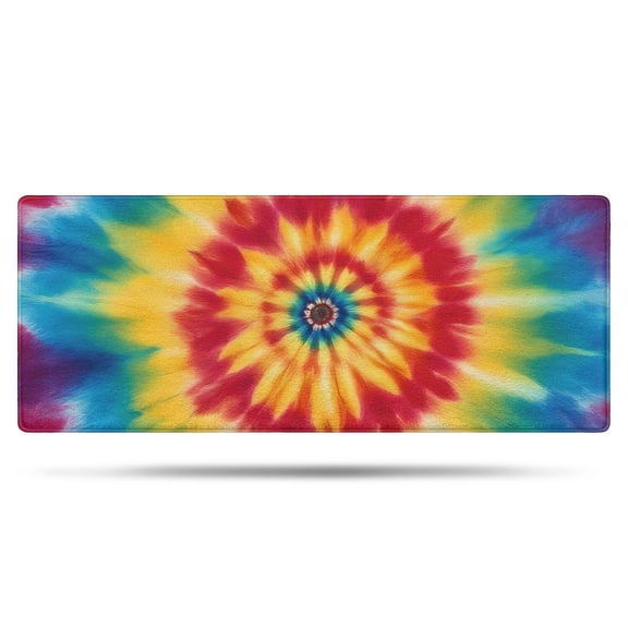 Rainbow Tie Dye Mandala Pattern Bathroom Rugs Mat,Non Slip Microfiber Bathroom Rug,Rubber Backing,Soft Bathroom Mats for Bathroom Floor,Tub and Shower,60x24in(150x60cm)
